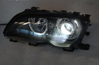 BMW E46 3 Series Facelift Sedan Touring Headlights with LED Angel Eyes - BavarianMotorWorkshop.com