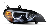 BMW E70  x5 Series Custom Headlights Angel Eye Bi Xenon - BavarianMotorWorkshop.com