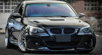 BMW E60 Front Lip Carbon Fiber/Black for M5 Style Bumper - BavarianMotorWorkshop.com
