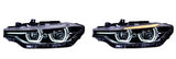 BMW F30 F35 3 Series Custom Headlights LED Angel Eyes Bi Xenon - BavarianMotorWorkshop.com