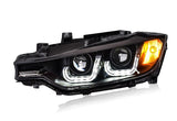 BMW F30 F35 3 Series Custom Headlights LED Angel Eyes Xenon - BavarianMotorWorkshop.com