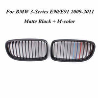 BMW E90 E91 3 series Grill Double Slats Gloss/Black/MStyle - BavarianMotorWorkshop.com