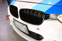 BMW F30 F31 3 series Grill Double Slats Gloss Black - BavarianMotorWorkshop.com