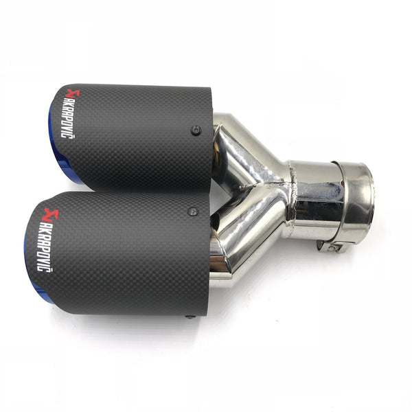 Akrapovic Car Double Exhaust in & ALL MEASUREMENTS REAL CARBON MATTE &  BRIGHTNES